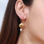 نمای مدل قفل و اتصالات گوشواره حلقه‌ای آبکاری طلای ۱۸ عیار کد JDE0201001