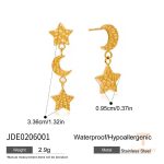 تصویر محصول گوشواره ستاره | ماه آبکاری طلای ۱۸ عیار برند J&D کد JDE0206001