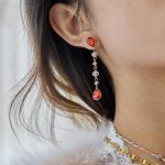 نمای مدل قفل و اتصالات گوشواره ریسه‌ای آبکاری طلای ۱۸ عیار کد JDE0207008