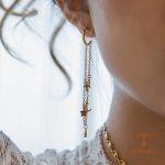 نمای مدل قفل و اتصالات گوشواره آبکاری طلای ۱۸ عیار کد JDE0207015
