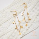 زاویه دیگر گوشواره استیل ضدزنگ آبکاری طلای ۱۸ عیار برند J&D کد JDE0207015