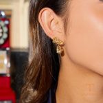 نمای مدل قفل و اتصالات گوشواره آبکاری طلای ۱۸ عیار کد JDE0207022