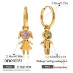 تصویر محصول گوشواره آبکاری طلای ۱۸ عیار نگین اتمی برند J&D کد JDE0207052