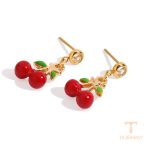 گوشواره استیل ضدزنگ آبکاری طلای ۱۸ عیار برند J&D کد JDE0212042