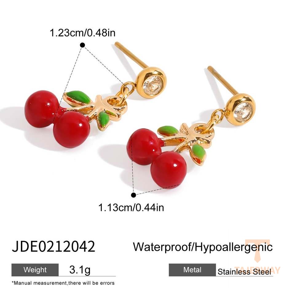 تصویر محصول گوشواره آبکاری طلای ۱۸ عیار برند J&D کد JDE0212042