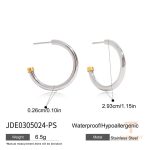 تصویر محصول گوشواره آبکاری دو رنگ برند J&D کد JDE0305024