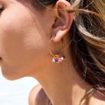 نمای مدل قفل و اتصالات گوشواره حلقه‌ای آبکاری طلای ۱۸ عیار کد JDE0305073