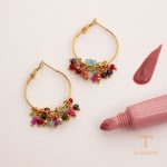 زاویه دیگر گوشواره حلقه‌ای استیل ضدزنگ آبکاری طلای ۱۸ عیار برند J&D کد JDE0305073