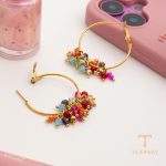 نمای بیشتر گوشواره حلقه‌ای نگین‌دار زنانه کد JDE0305073