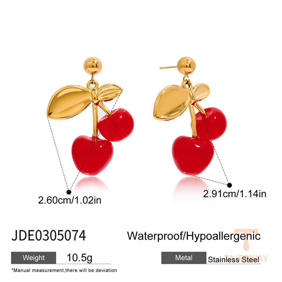 تصویر محصول گوشواره آبکاری طلای ۱۸ عیار نگیندار برند J&D کد JDE0305074