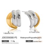 تصویر محصول گوشواره هندسی آبکاری طلای ۱۸ عیار برند J&D کد JDE0306080