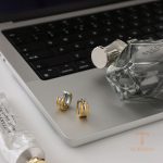 نمای مدل قفل و اتصالات گوشواره آبکاری دو رنگ کد JDE0306081