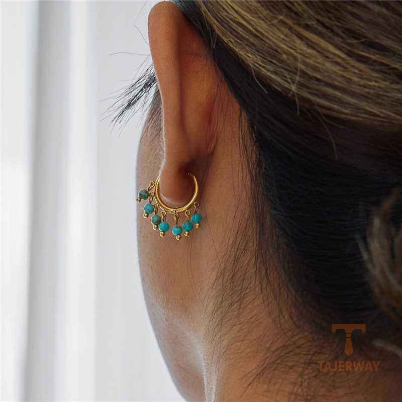 نمای مدل قفل و اتصالات گوشواره آبکاری طلای ۱۸ عیار کد JDE0307005