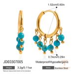 تصویر محصول گوشواره آبکاری طلای ۱۸ عیار نگین‌دار برند J&D کد JDE0307005