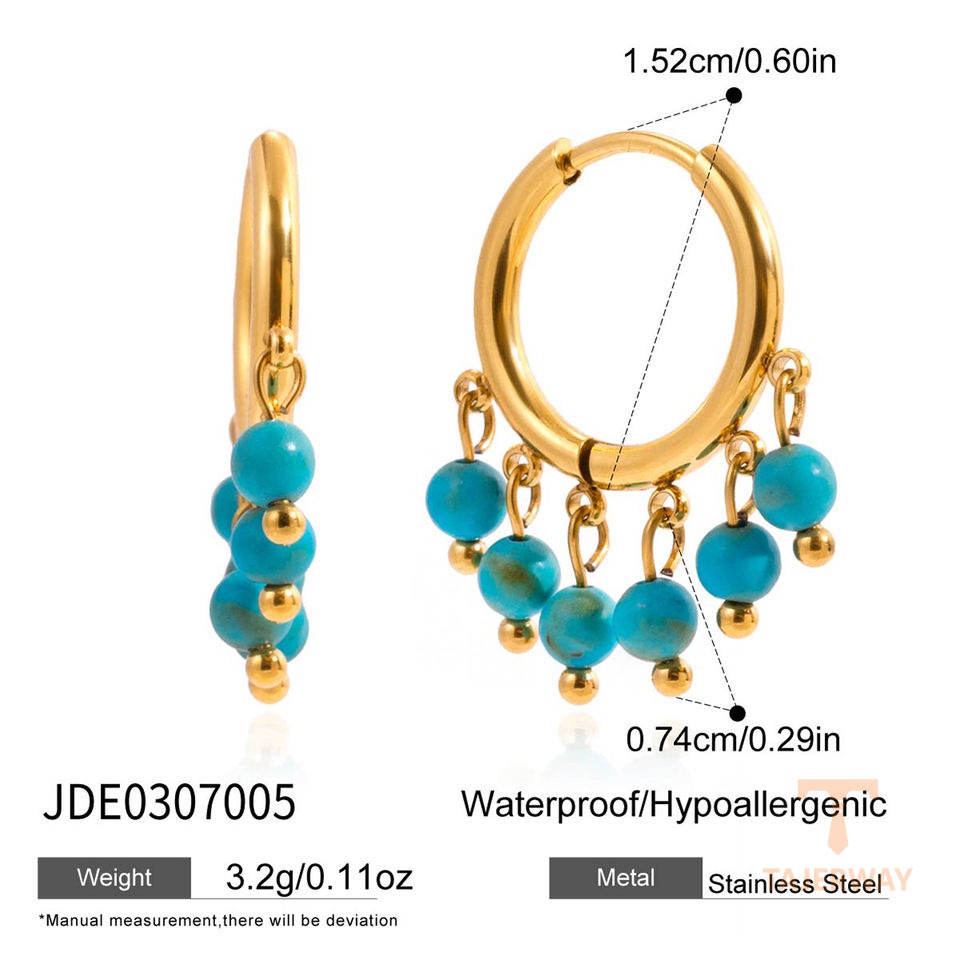تصویر محصول گوشواره آبکاری طلای ۱۸ عیار نگیندار برند J&D کد JDE0307005