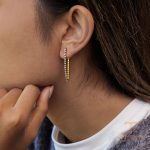 نمای مدل قفل و اتصالات گوشواره آویز آبکاری طلای ۱۸ عیار کد JDE0307061