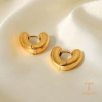 نمای مدل قفل و اتصالات گوشواره آبکاری طلای ۱۸ عیار کد JDE202155