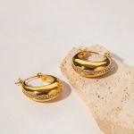 نمای مدل قفل و اتصالات گوشواره آبکاری طلای ۱۸ عیار کد JDE2306005