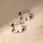 نمای مدل قفل و اتصالات گوشواره آبکاری طلای سفید (رادیوم) کد JDE2310041