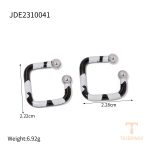 گوشواره ایرکاف و کلیپسی مربعی مینیمال از استیل ضدزنگ برند J&D - تصویر 7