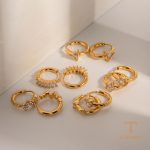 نمای مدل قفل و اتصالات گوشواره آبکاری طلای ۱۸ عیار کد JDE2312008