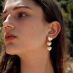 نمای نزدیک گوشواره آبکاری طلای ۱۸ عیار PVD برند J&D کد JDE2403026