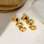 نمای مدل قفل و اتصالات گوشواره آبکاری طلای ۱۸ عیار PVD کد JDE2403026