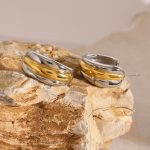 تصویر محصول گوشواره آبکاری دو رنگ برند J&D کد JDE2408029