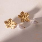 نمای مدل قفل و اتصالات گوشواره آویز آبکاری طلای ۱۸ عیار کد JDEW2307065