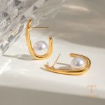 نمای مدل قفل و اتصالات گوشواره آبکاری طلای ۱۸ عیار کد JDE2408048