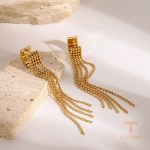 نمای مدل قفل و اتصالات گوشواره آبکاری طلای ۱۸ عیار کد JDEW2410010