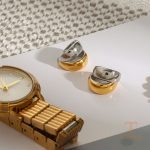 تصویر محصول گوشواره طرح گل آبکاری طلای ۱۸ عیار برند J&D کد JDEW2411021