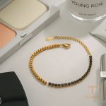 تصویر محصول دستبند آبکاری طلای ۱۸ عیار نگین‌دار برند J&D کد JDB0112066-WT