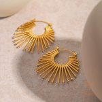نمای مدل قفل و اتصالات گوشواره آبکاری طلای ۱۸ عیار کد JDE2403059
