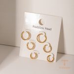 نمای مدل قفل و اتصالات گوشواره آبکاری طلای ۱۸ عیار کد JDS2312004-SET