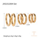 تصویر محصول گوشواره آبکاری طلای ۱۸ عیار نگین‌دار برند J&D کد JDS2312004-SET