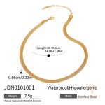 گردنبند چوکر زنجیر کابلی از استیل ضدزنگ با آبکاری طلای ۱۸ عیار برند J&D - تصویر 7