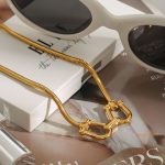 تصویر محصول گردنبند آبکاری طلای ۱۸ عیار نگین‌دار برند J&D