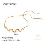 گردنبند چوکر طرح دریایی از استیل ضدزنگ با آبکاری طلای ۱۸ عیار برند J&D - تصویر 7