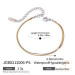 جزییات زنجیر و قفل دستبند آبکاری طلای ۱۸ عیار طول 16 سانتی‌متر کد JDB0212006
