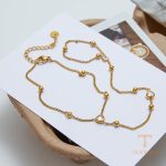 جزییات زنجیر و قفل دستبند آبکاری طلای ۱۸ عیار طول 18 + 5 سانتی‌متر کد JDB0304004