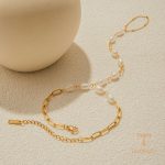زاویه دیگر دستبند استیل ضدزنگ آبکاری طلای ۱۸ عیار برند J&D کد JDB0306011