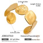 دستبند النگویی از استیل ضدزنگ با آبکاری طلای ۱۸ عیار برند J&D - تصویر 7