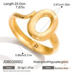 النگوی استیل ضدزنگ با آبکاری طلای ۱۸ عیار برند J&D - تصویر 7