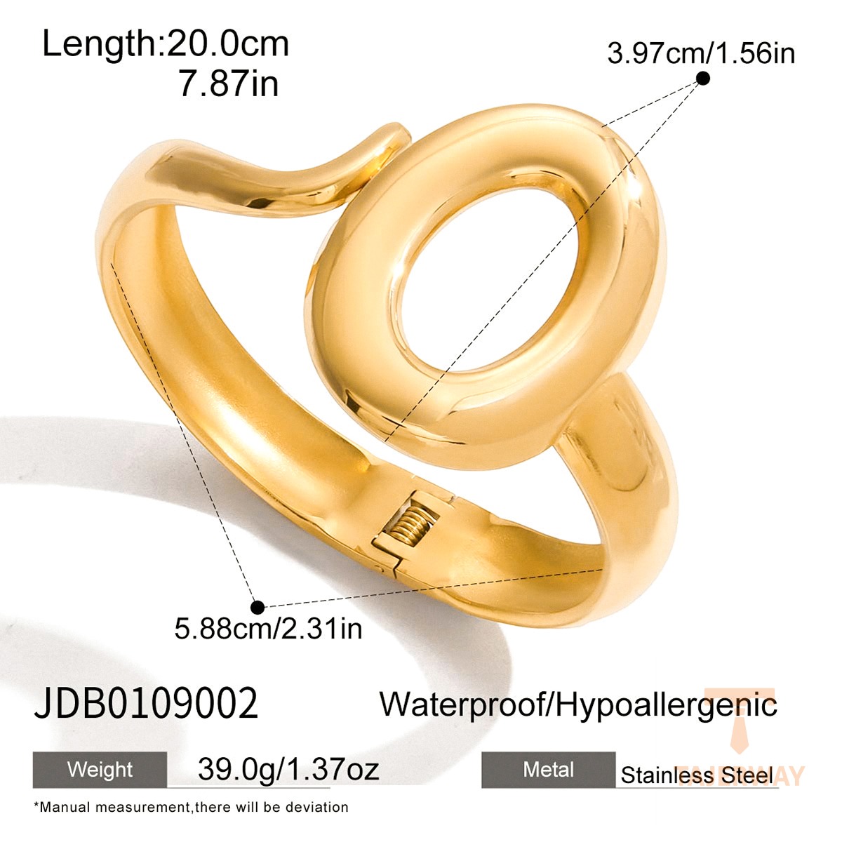 النگوی استیل ضدزنگ با آبکاری طلای ۱۸ عیار برند J&D - تصویر 7