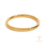 دستبند استیل ضدزنگ آبکاری طلای ۱۸ عیار نگین‌دار برند J&D کد JDB0111028-1