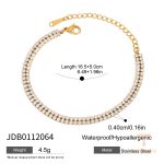 دستبند زنجیری طرح هندسی با نگین زیرکن از استیل ضدزنگ برند J&D - تصویر 7