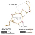 دستبند انگشتی سنگ طبیعی از استیل ضدزنگ با آبکاری طلای ۱۸ عیار برند J&D - تصویر 7