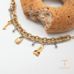 زاویه دیگر دستبند استیل ضدزنگ آبکاری دو رنگ برند J&D کد JDB0207010
