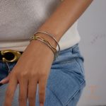 نمای نزدیک النگو آبکاری دو رنگ برند J&D کد JDB0304033
